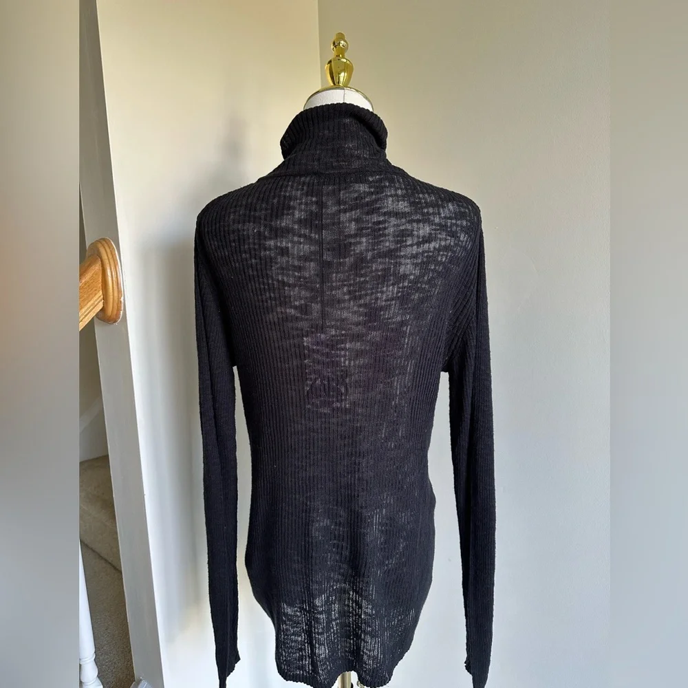 NWT Zara Black Sheer Turtleneck Sweater - Medium - Picture 4 of 9